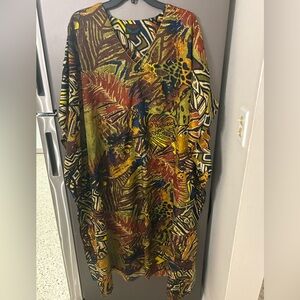 Ashro Multicolor Abstract Kaftan One Size